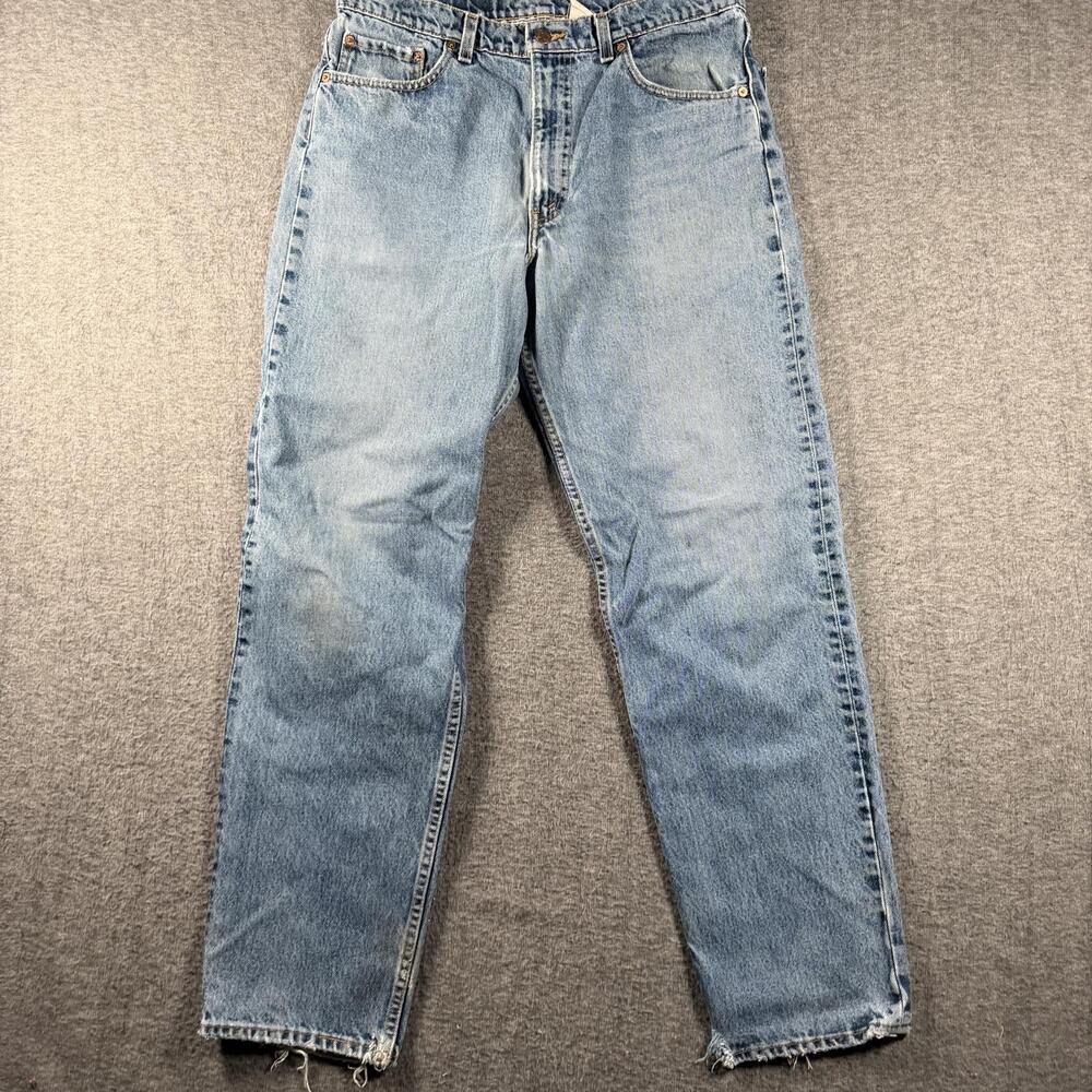 Vintage Levis 550 Jeans Mens 36x30 Light Wash Blue Relaxed Fit Denim Distressed